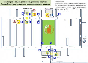 Схема дорожного движения по ул. Гвардейская