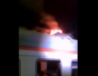 В Домодедово на электричке сгорел зацепер