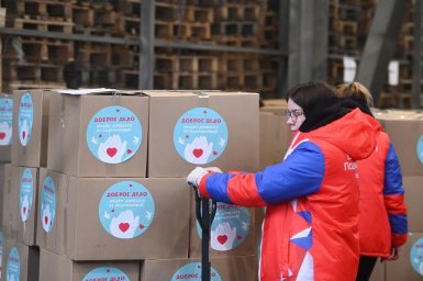 ​629 тонн гуманитарной помощи отправили из Домодедово